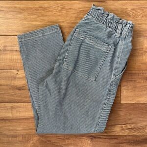 Universal Thread — Blue and White Pinstripe Paperbag Waist Pants